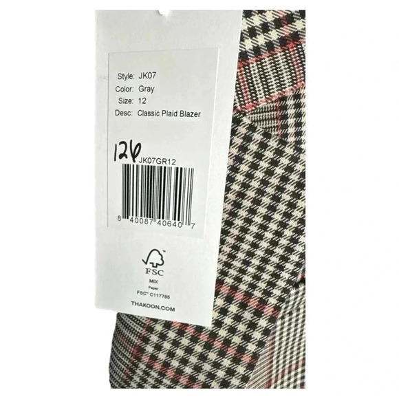 NWT | Thakoon Collective Plaid Preppy Fall Blazer Size 12 - Picture 8 of 8